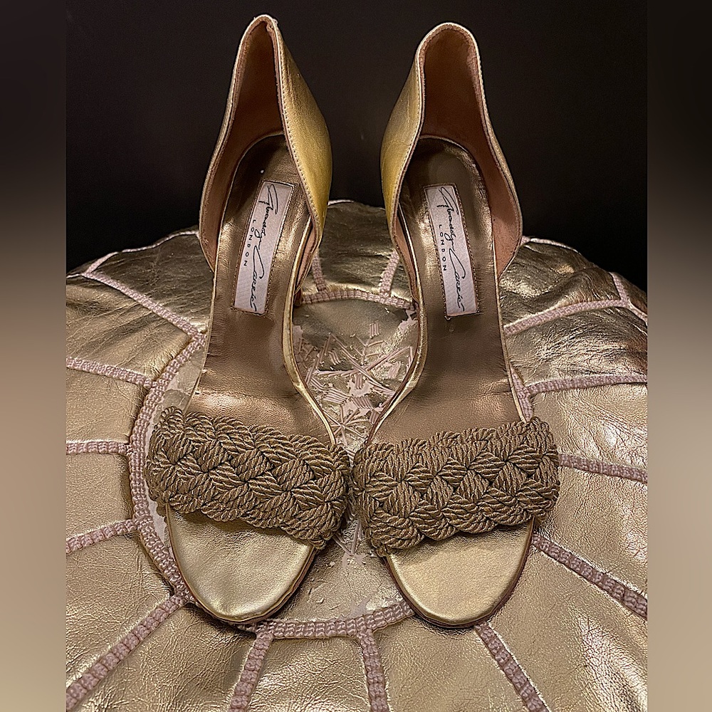 Gwendolyn Carrie London Gold Braided High Heel size 36.5